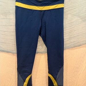 Lululemon Athletica cropped Blue and Yellow Leggings